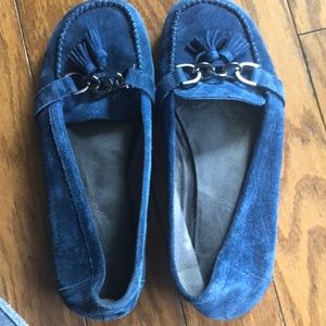Aero soles  Soft Women Round Toe Suede Blue Flats
